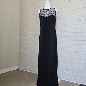 ​Vintage 90s Embroidered Mesh Gown | Whimsigoth Vampy Classic Hollywood Glam